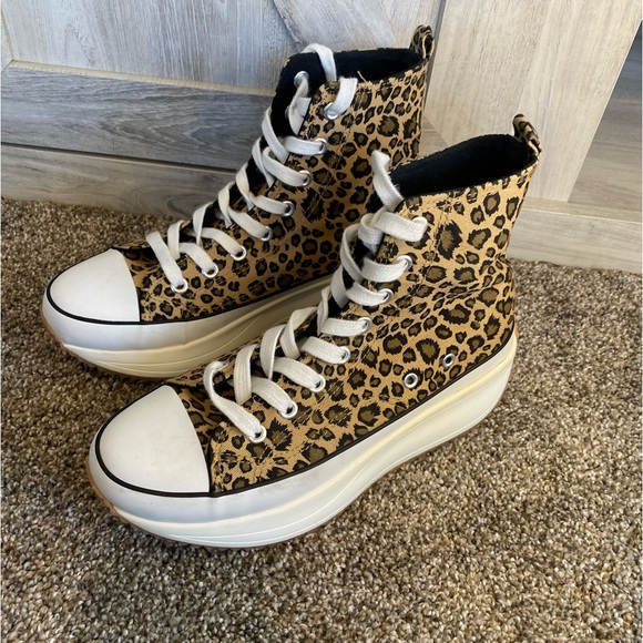 Madden Girl Winnona Flatform Women's High-Top Sneakers Leopard US 6.5 - Picture 3 of 9